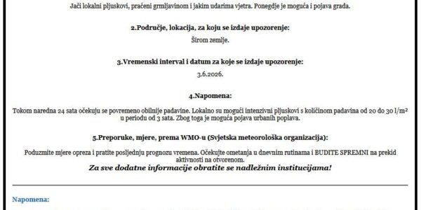 Upozorenje civilna zastita